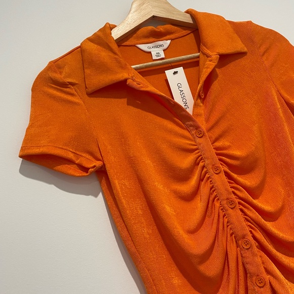 NWT! 🧡 Ruched Button Front Shortsleeve Top 🧡 HOST PICK ✨✨✨✨✨ - Picture 14 of 16